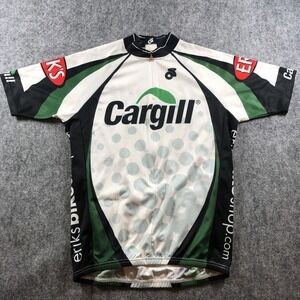 Cargill Truvia Men's Large Champ-Sys Cycling Jersey Green Black White